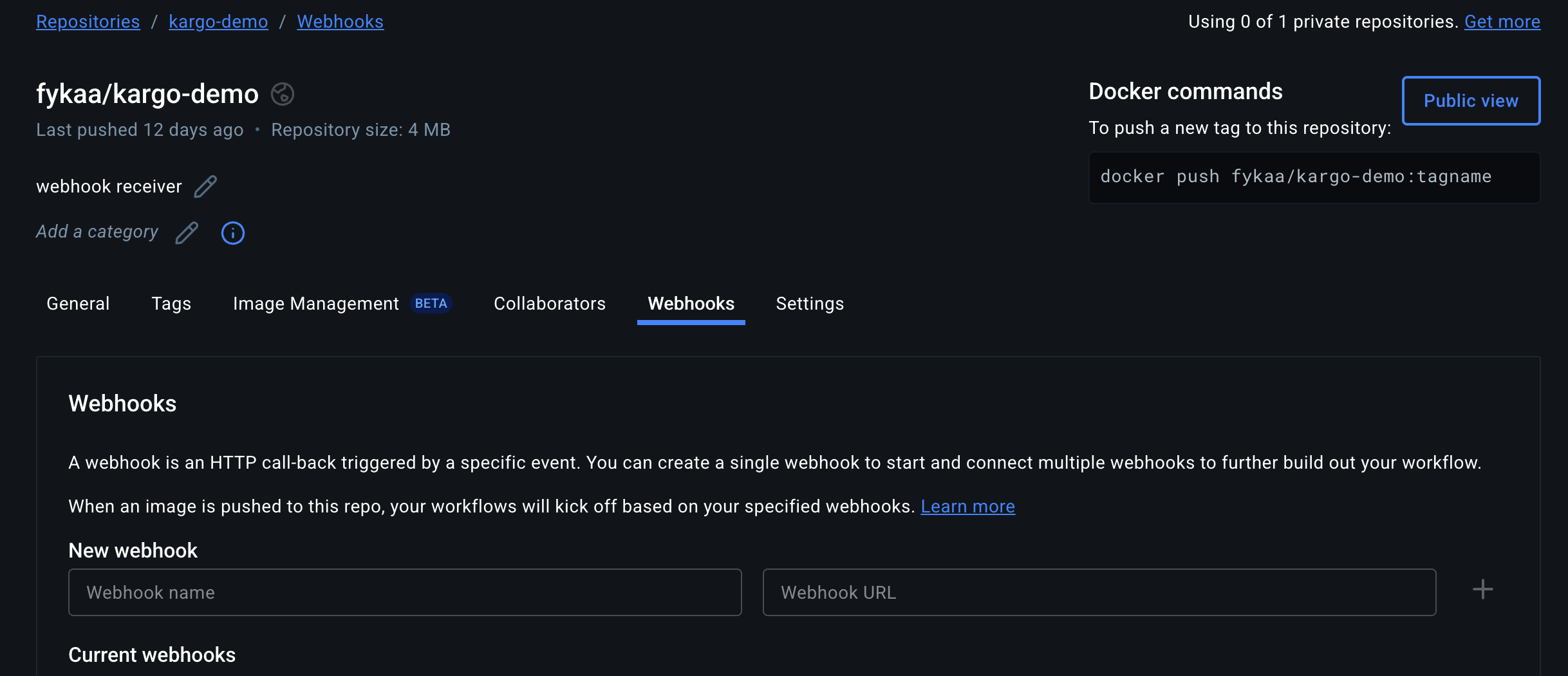 Webhooks Tab Webhooks Tab